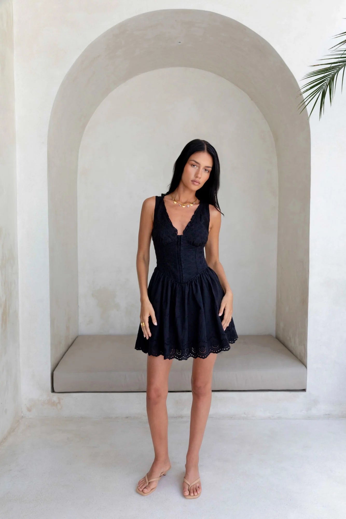 Softly Dreaming Mini Dress Black