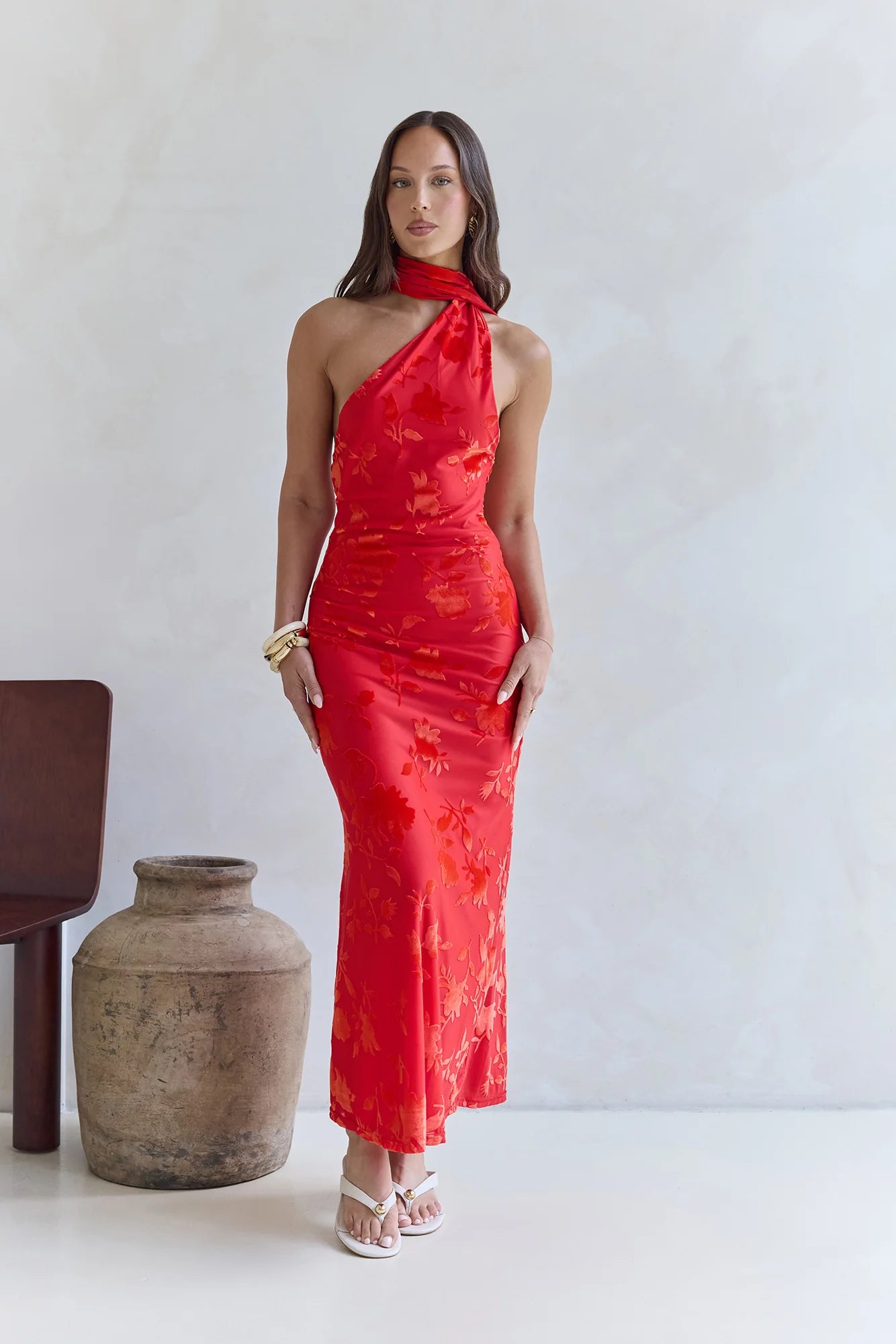 Catching Blooms Maxi Dress Red