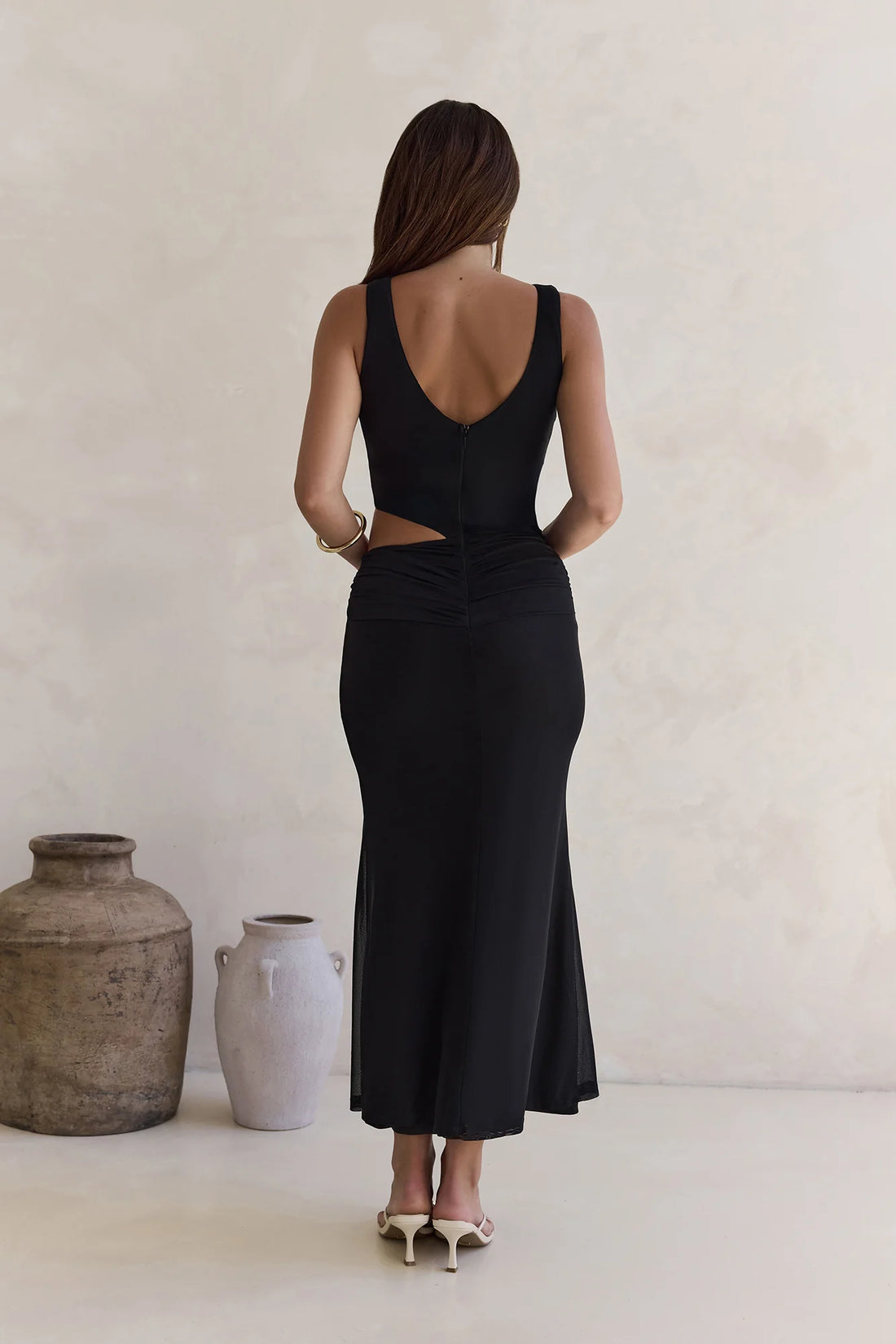Over And Over Mesh Maxi Dress Black