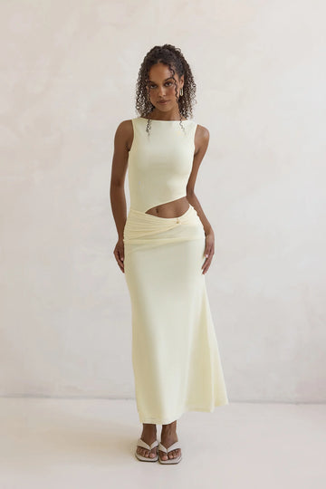 Over And Over Mesh Maxi Dress Yellow
