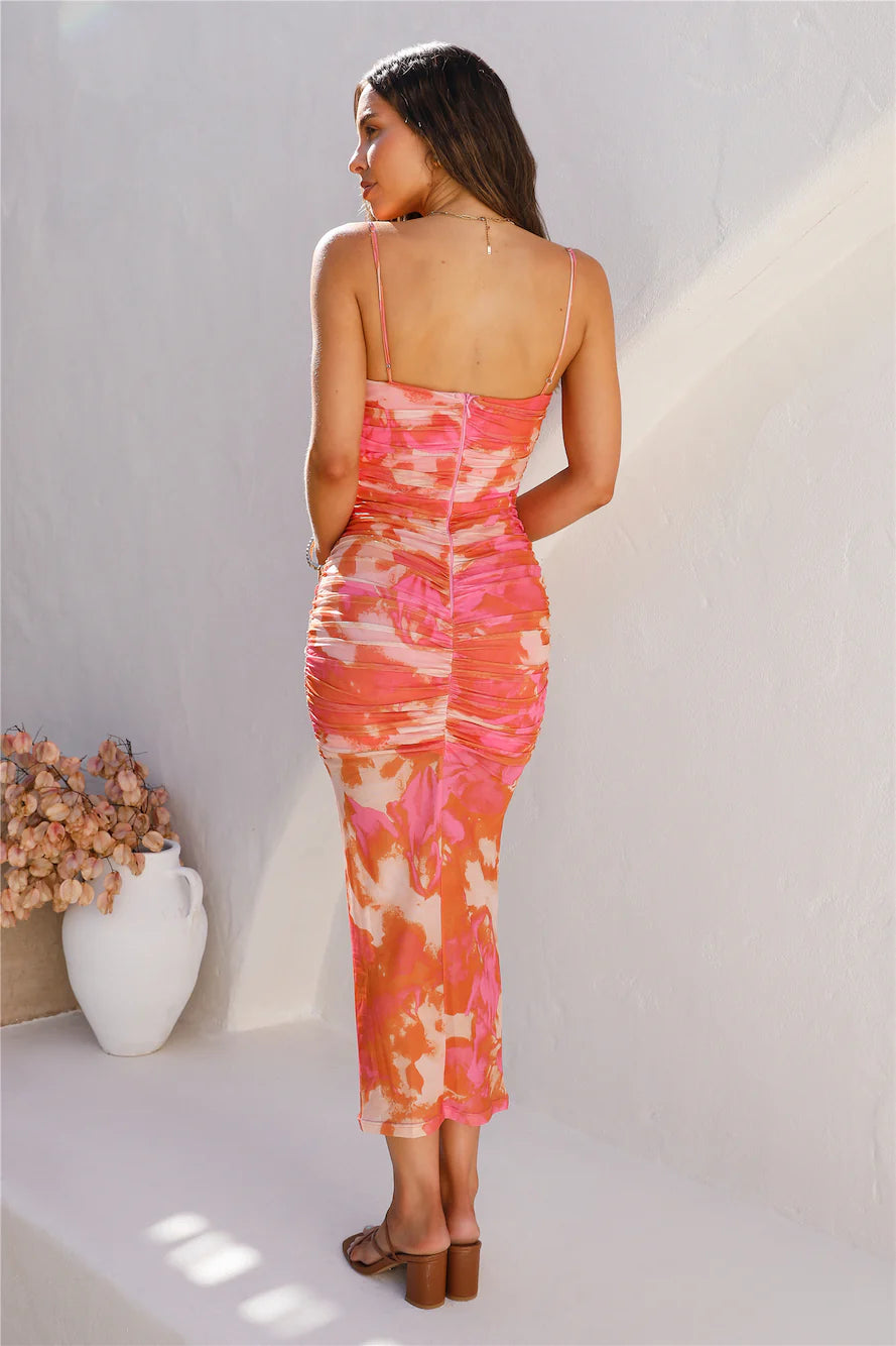 Starlight Chaser Midi Dress Pink