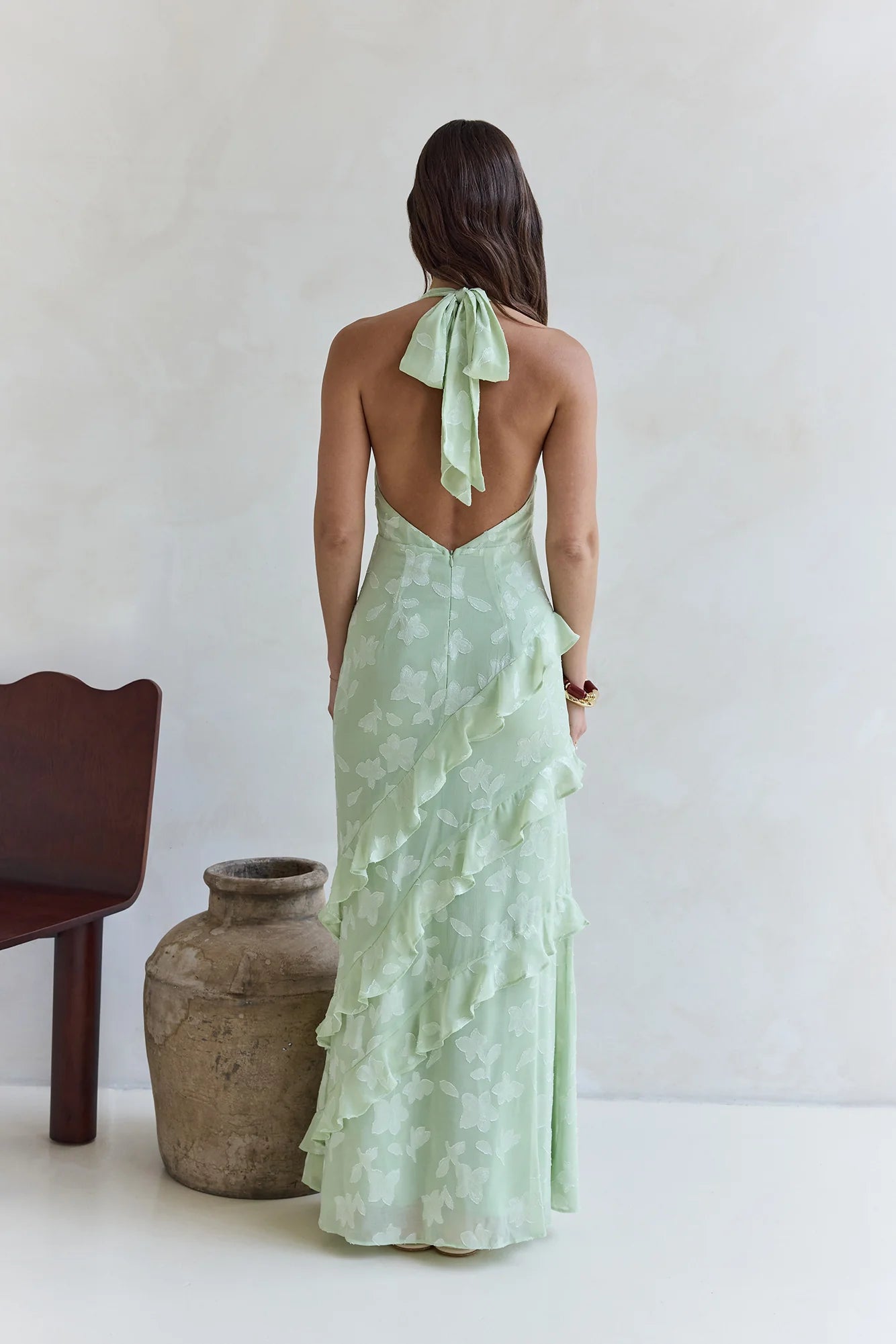 Dream Catchers Halter Maxi Dress Green