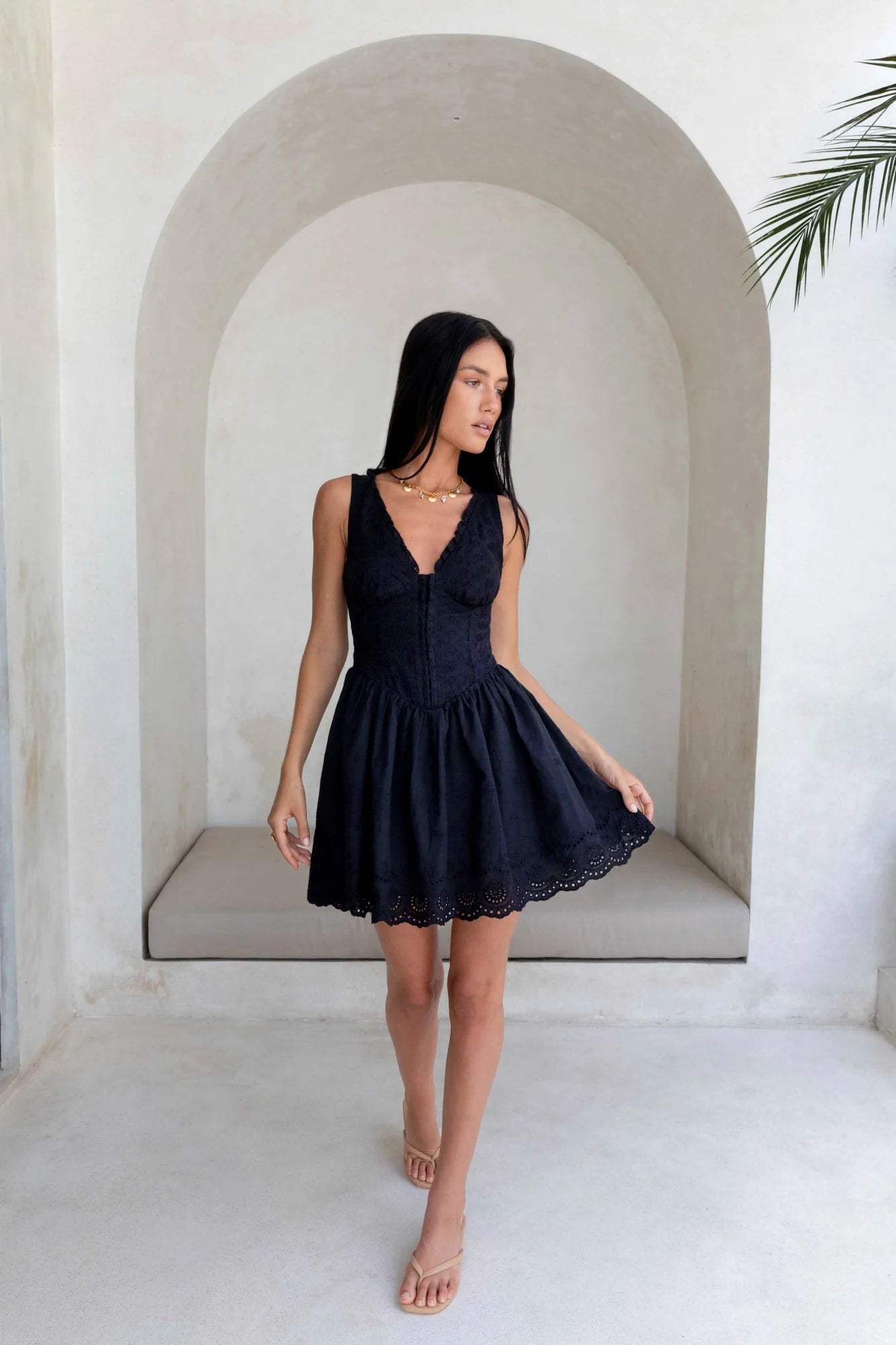 Softly Dreaming Mini Dress Black