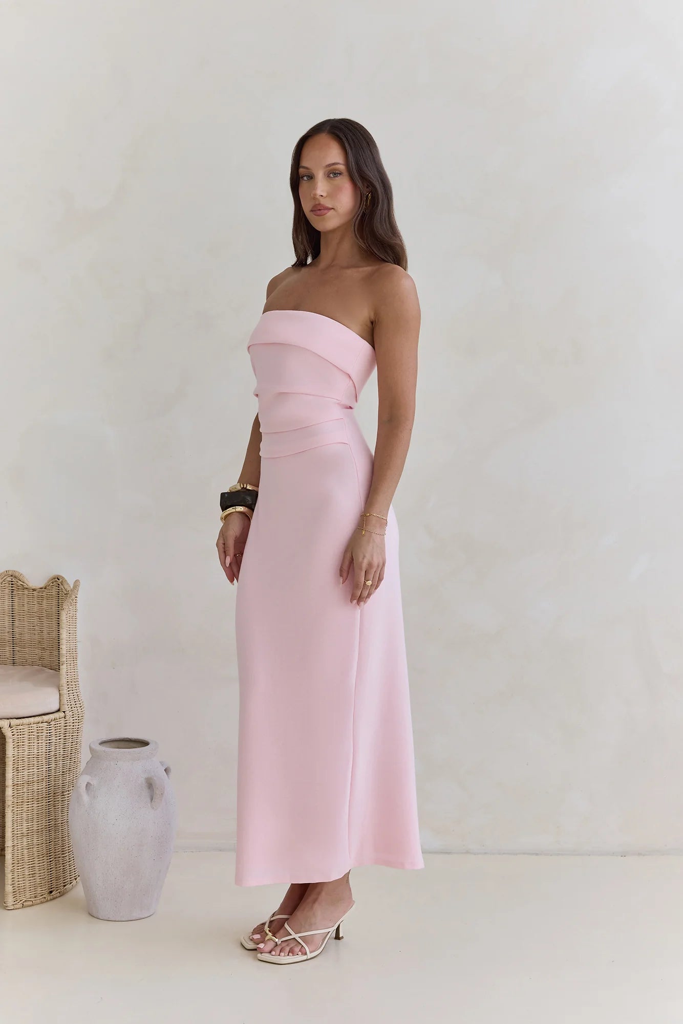 Sunny Daze Strapless Maxi Dress Pink