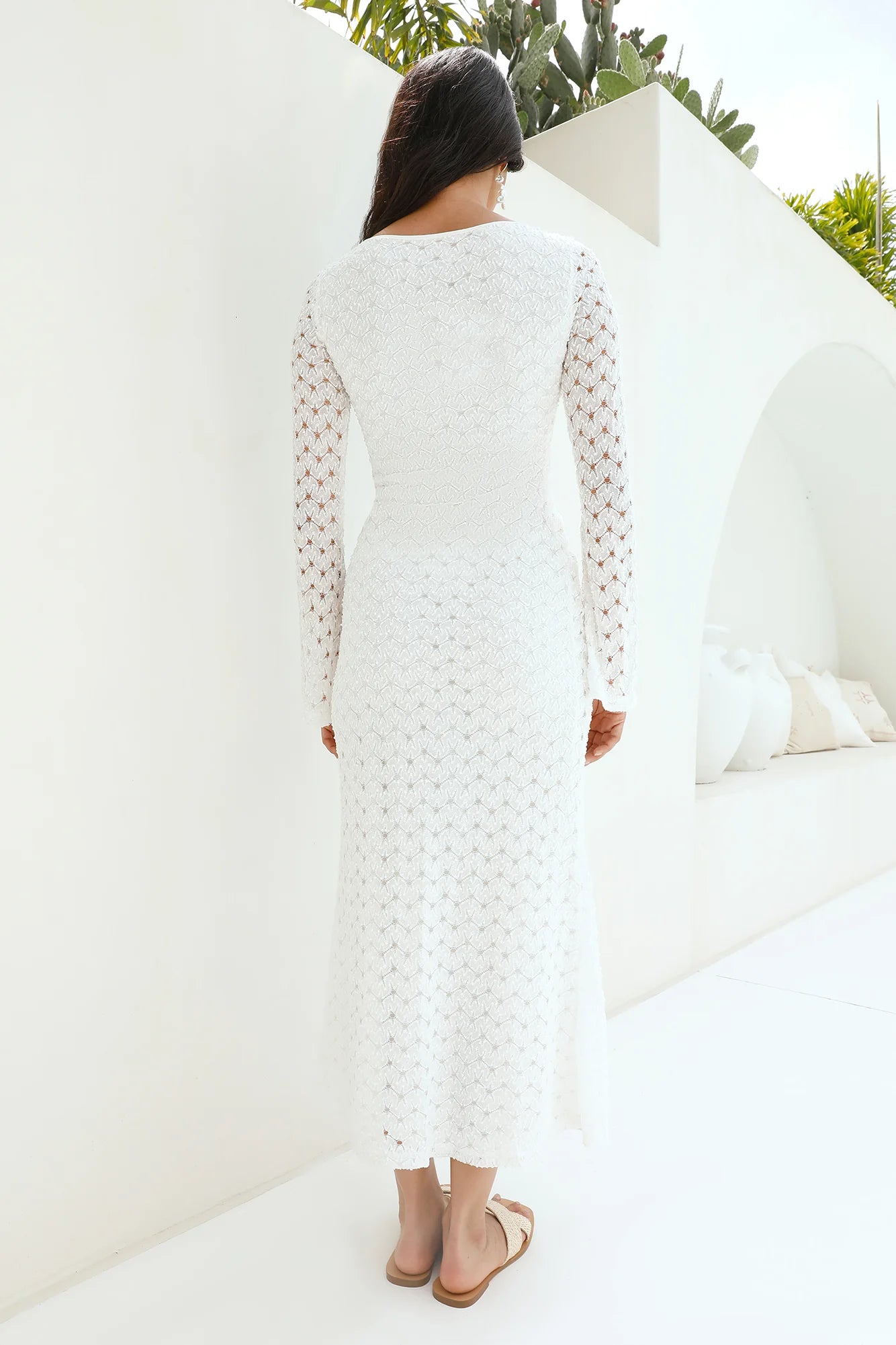 Ivory Moon Maxi Dress White