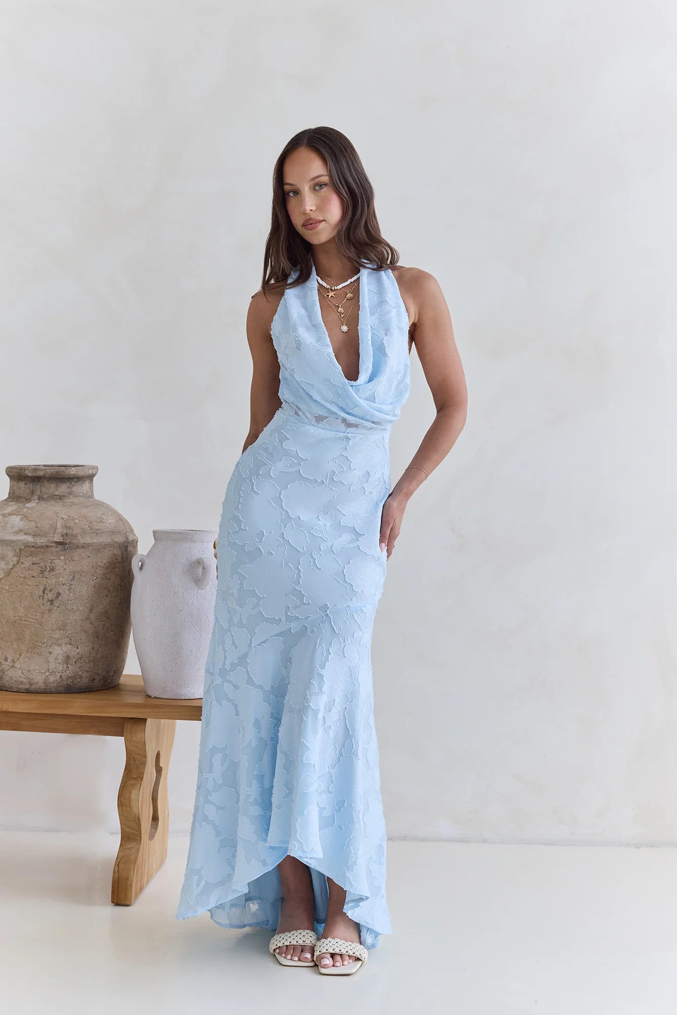 More And More Halter Maxi Dress Blue