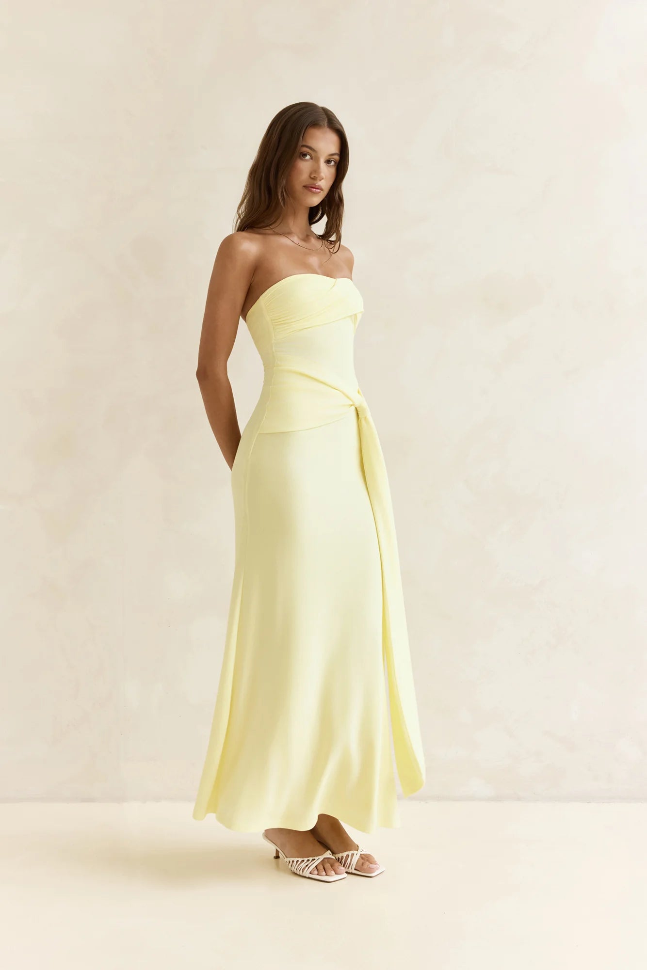 Follow You Strapless Maxi Dress Yellow