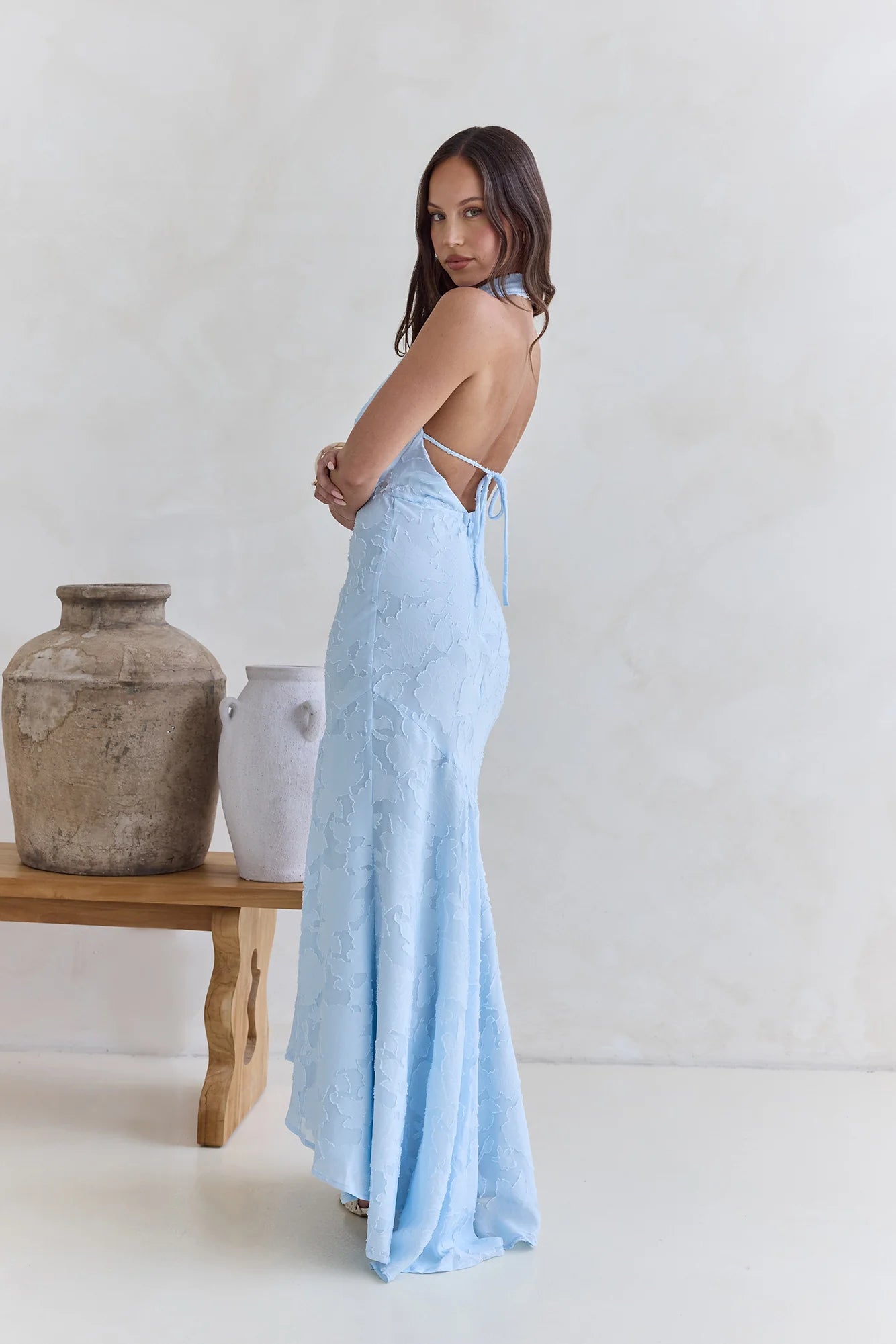 More And More Halter Maxi Dress Blue